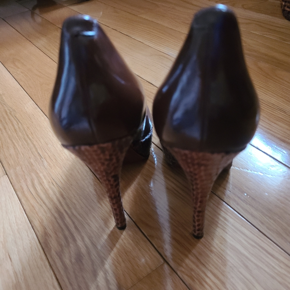 Enzo Angiolini Brown/Python Pumps Size 9 - image 3